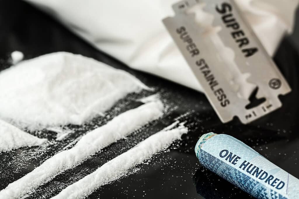 Cocaine on a table