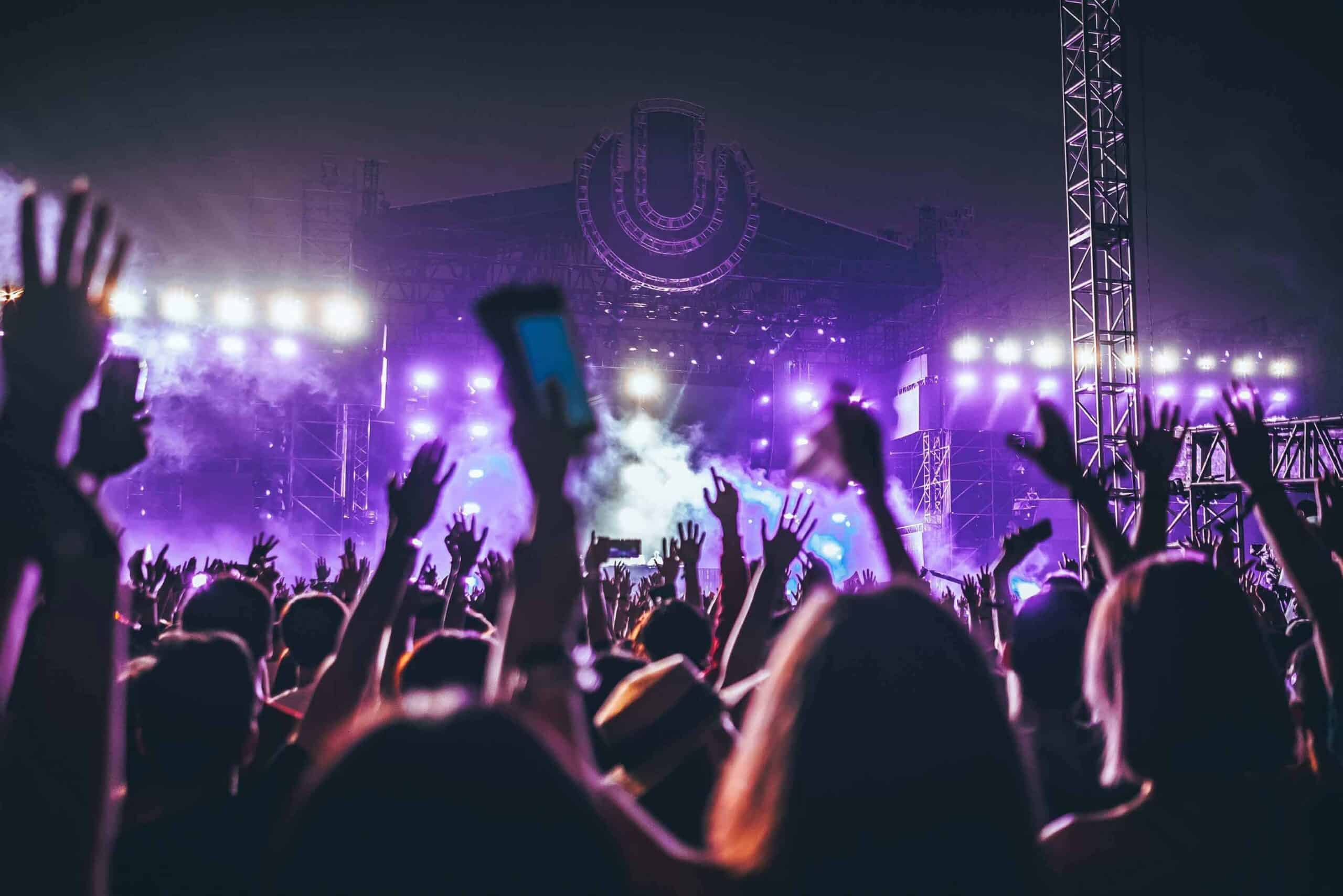 Crowd in festival at night