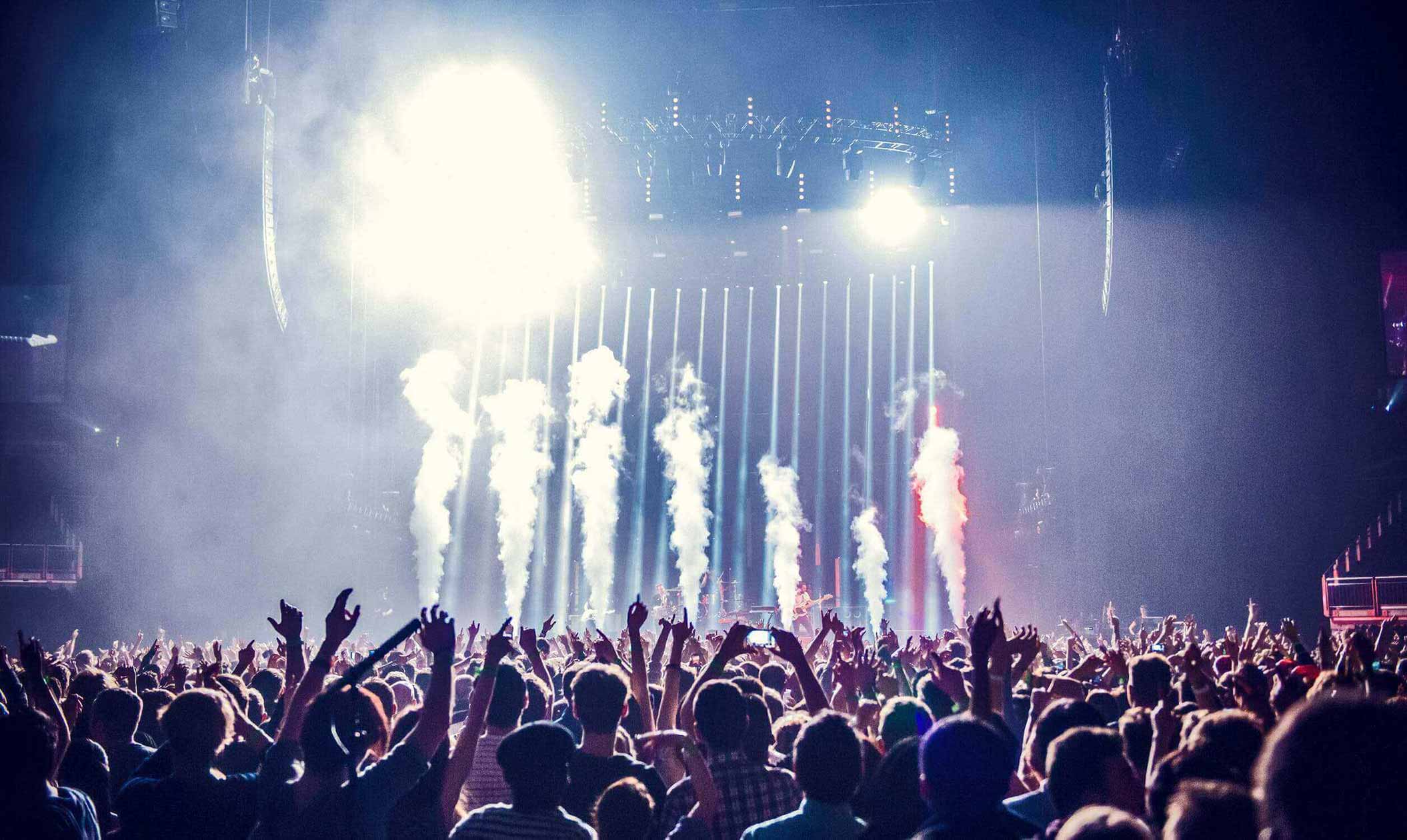 Music festival at night